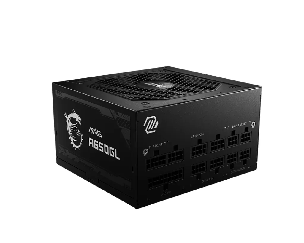 MSI MAG A650GL 650 W 120 mm 80 PLUS Gold-strømforsyning MSI MAG A650GL 650 W 120 mm 80 PLUS Gold-strømforsining
