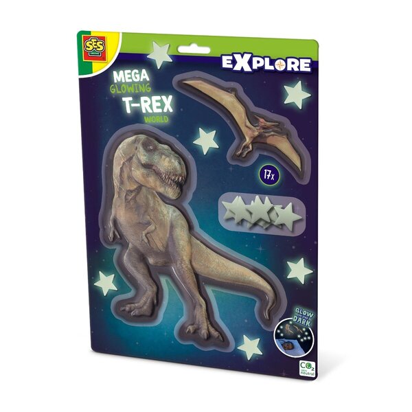 SES Creative Mega Glowing T-Rex World Wall Stickers