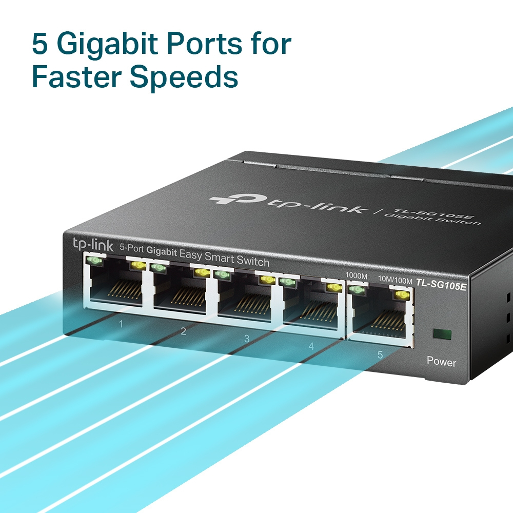 TP-Link TL-SG105E, Hallittu, L2, Gigabit Ethernet (10/100/1000)