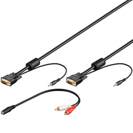 Goobay Full HD SVGA monitorikaapeli +3 5mm Audio - 15 metriä