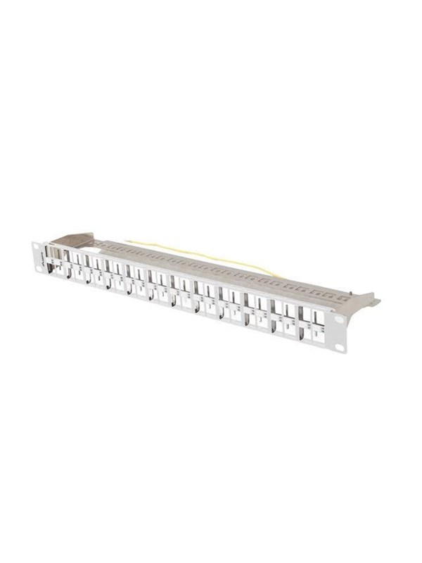 Lanberg PPKS-1248-S, Kytkentäpaneeli, Galvanoitu teräs, Harmaa, 480 g