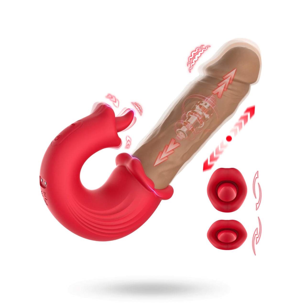 Thrust & Tease Thrusting & Vibrating Dildo Värisevä dildo