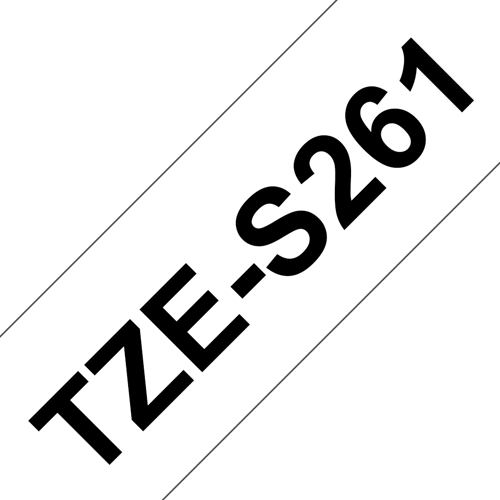 Brother TZe-S261 -lujasti kiinnittyvä tarranauha, 36 mm x 8 m, musta valkoisella pohjalla
