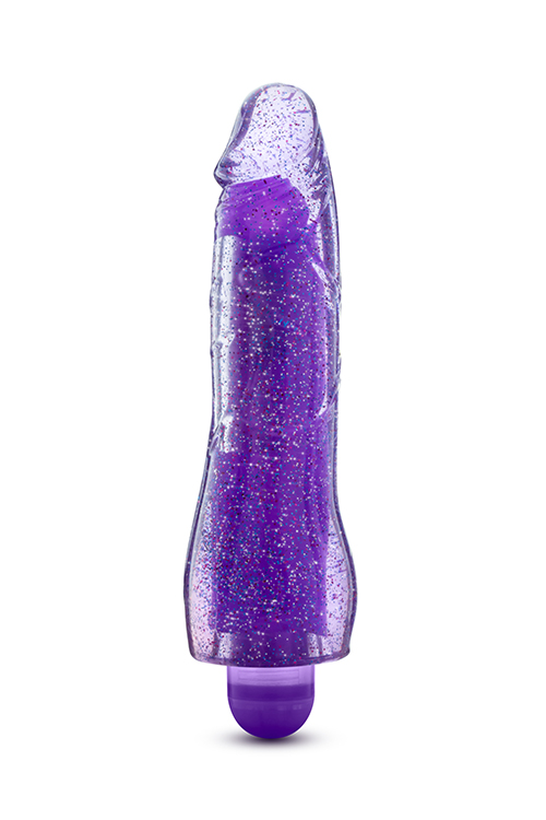 Glow Dicks Molly Glitter Vibrator Purple 20cm Värisevä dildo