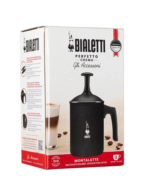 Bialetti 00AGR394 Maidonvaahdotin käsikäyttöinen maidonvaahdotin musta