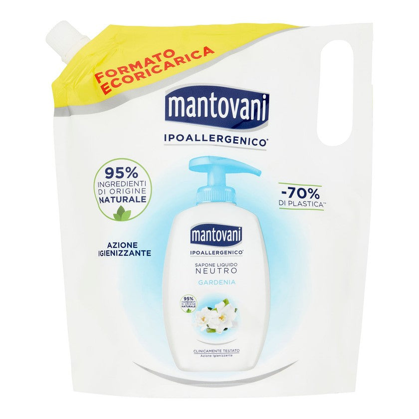 Mantovani Mantovani Nestemäinen neutraali saippua Gardenia - Ekoriipputäyttö 750ml