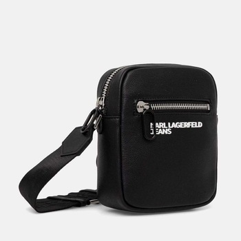 KARL LAGERFELD JEANS Olkalaukku 'ESSENTIAL'  musta / valkoinen