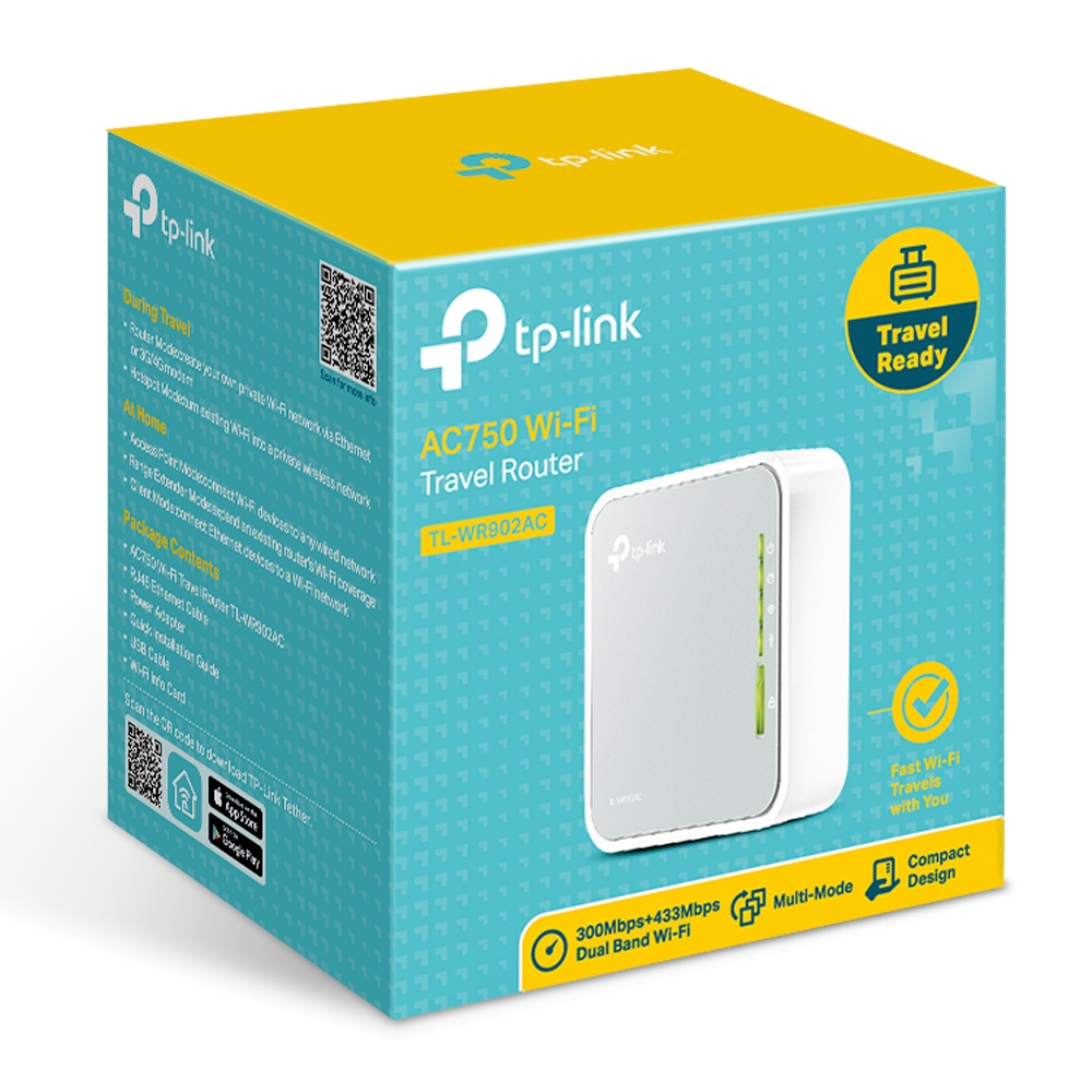 TP-Link TL-WR902AC AC750 Wireless Matka Router - Wireless router Wi-Fi 5