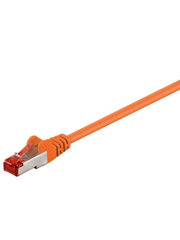 Goobay Patchkabel CAT 6, S/FTP (PiMF), orange, 3 m kopparledare (CU), halogenfri kabelhölje (LSZH)