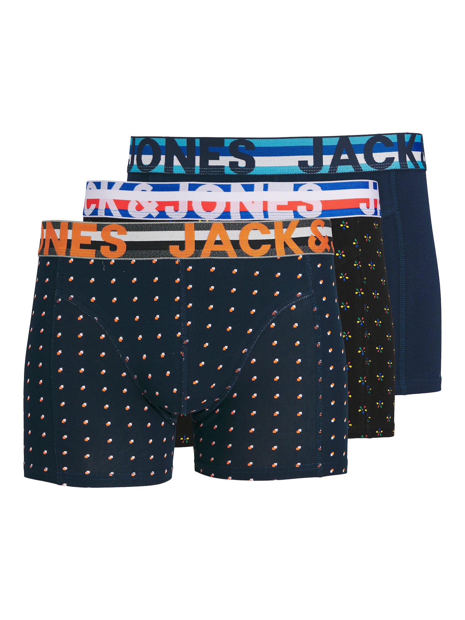 JACK & JONES Bokserishortsit 'Henrik'  sininen / oranssi / musta / valkoinen