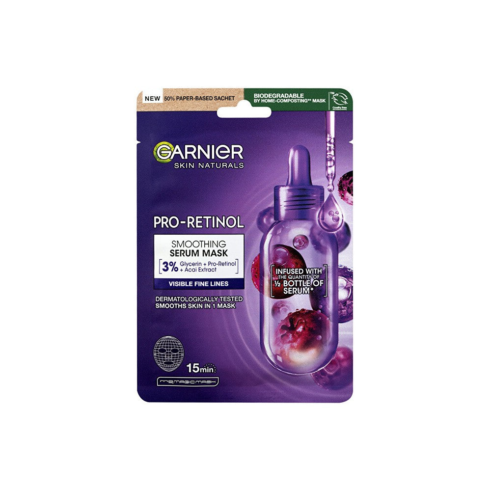 Garnier Skin Naturals Pro-Retinol Smoothing Serum Mask - Ihon tasoittaja - 22.0 g