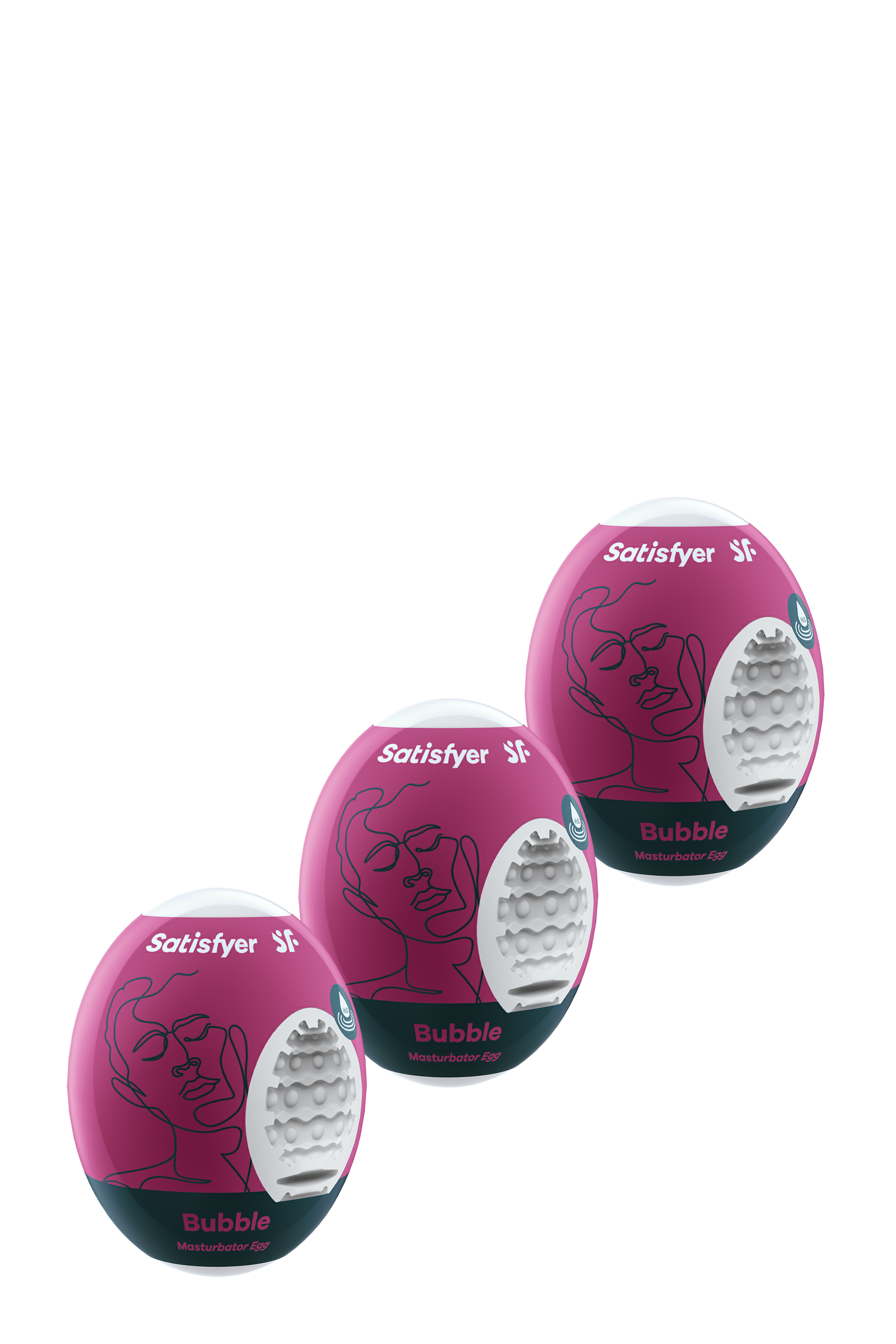 Satisfyer Masturbator Egg Bubble 3-pack Tenga muna