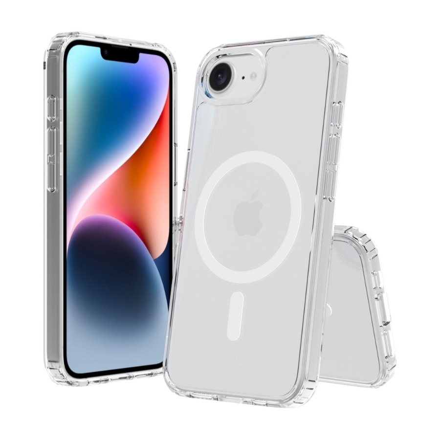 Screenor Bumper MagSafe, iPhone 16e -suojakuori, Läpinäkyvä