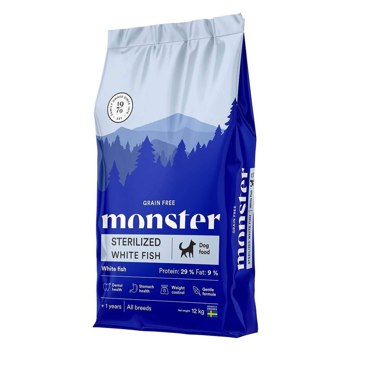 Monster Dog Grain Free Sterilized White Fish 12 kg