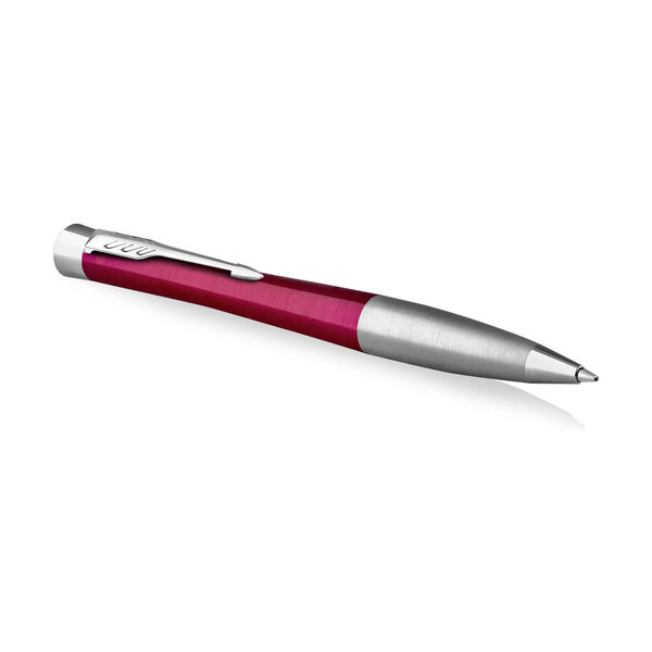 Parker Urban Twist Ballpoint Pen | Vibrant Magenta with Chrome Trim | Medium Point Blue Ink Refill | Gift Box