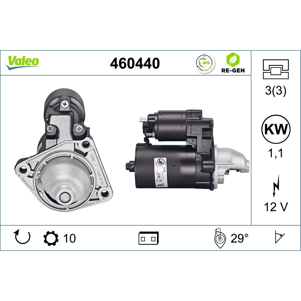 Käynnistysmoottori VALEO 460440