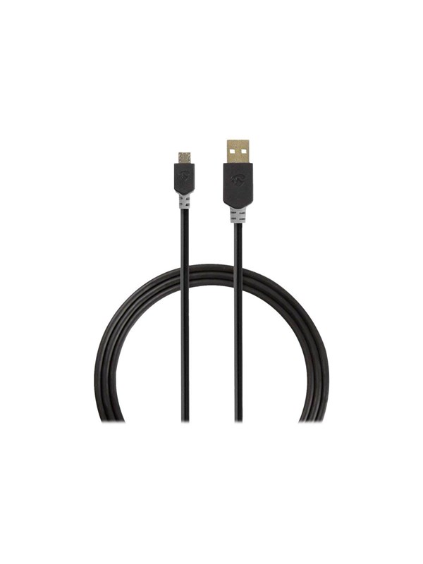 USB kaapeli | USB 2.0 | USB-A Uros | USB Micro-B Uros | 480 Mbps | Kullattu | 1.00 m | Pyöreä | PVC | Antrasiitti | Laatikko