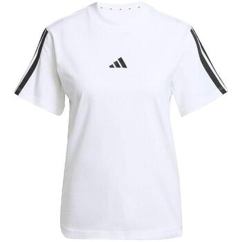 ADIDAS SPORTSWEAR Toiminnallinen paita 'ESSENTIALS 3-STRIPES COTTON' musta / valkoinen