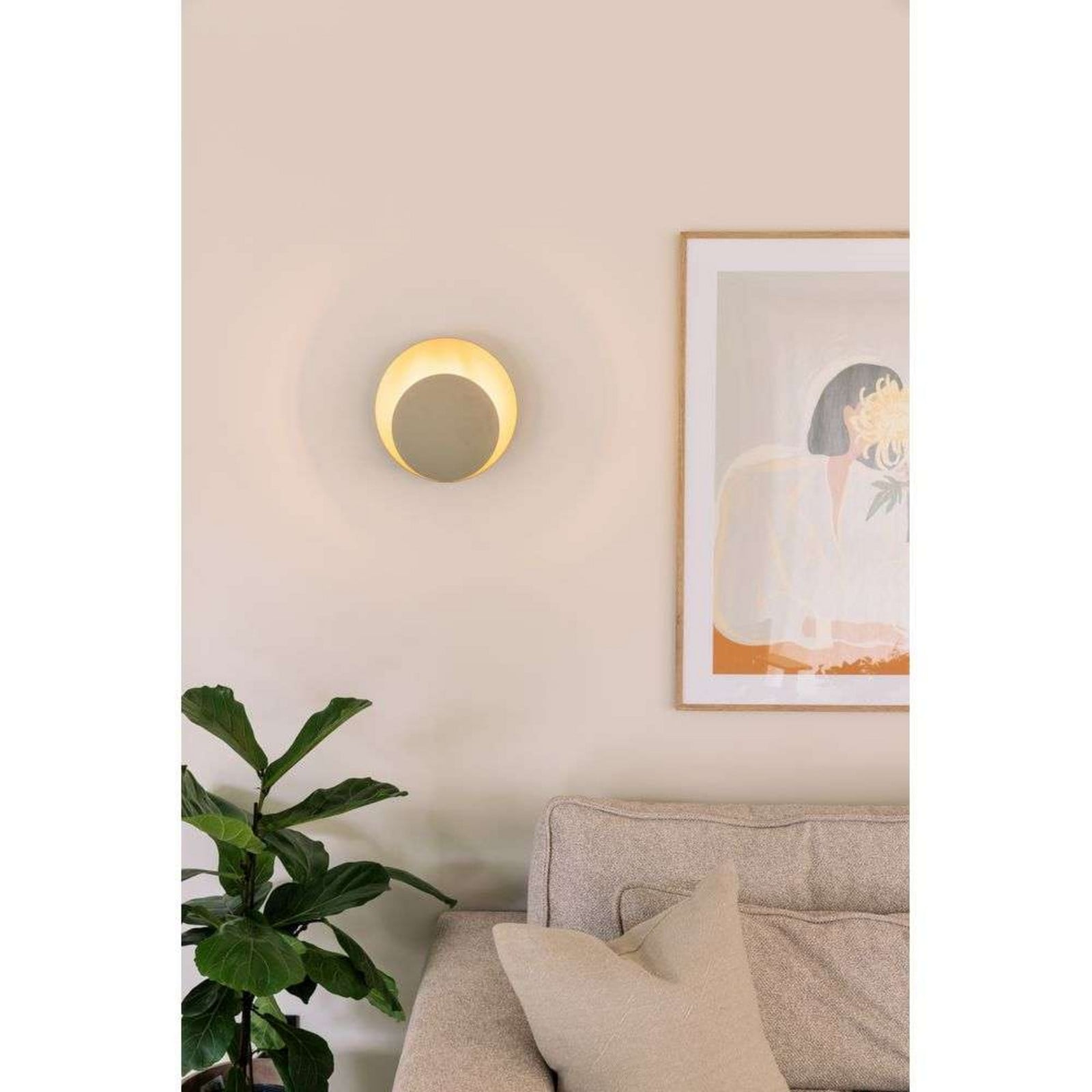 Orbit seinävalaisin, beige - Globen Lighting - Olohuone - Design - Metalli - Yksilamppuinen