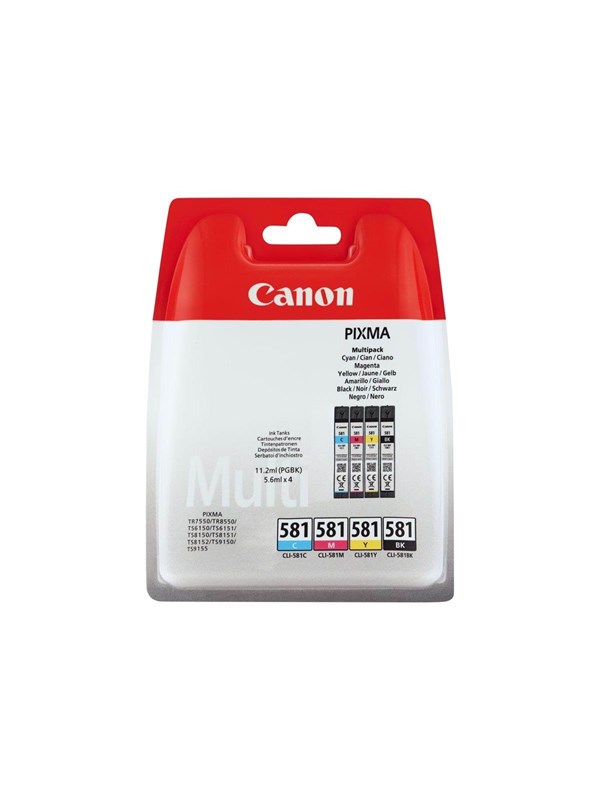 Canon CLI-581-mustekasettipakkaus, musta, syaani, magenta, keltainen, 4 kpl