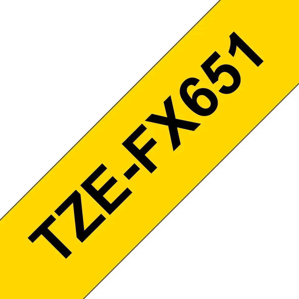 BROTHER TZEFX651 24 BLACK ON YELLOW FLEX