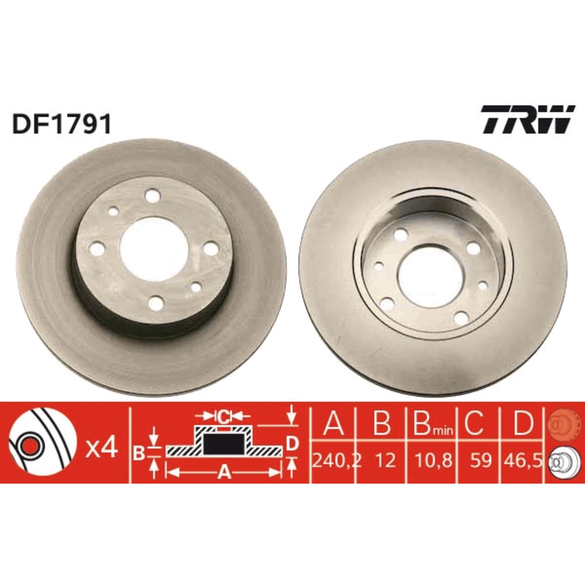Jarrulevy TRW DF1791