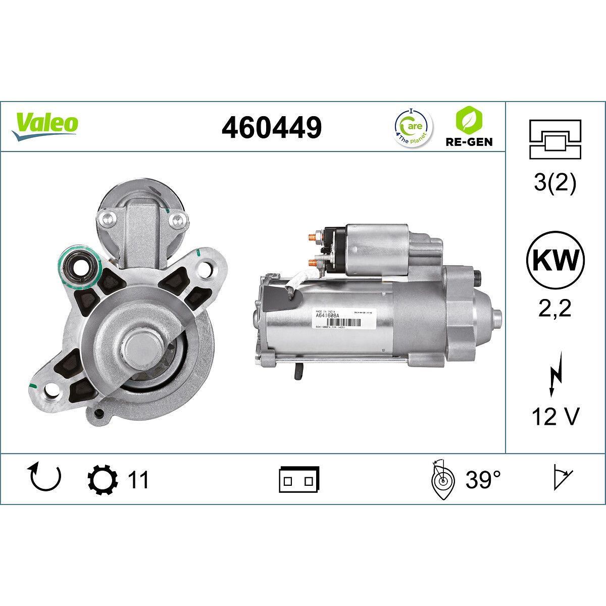 Käynnistysmoottori VALEO 460449