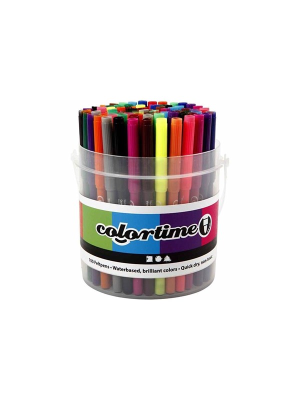 Colortime-tussit, paksuus 2 mm, värilajitelma, 100 kpl/ 1 prk