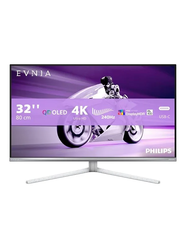 Philips Evnia 32M2N8900 31.5" 4K UHD, QD OLED, 240Hz, HDR -pelinäyttö, USB-C hub