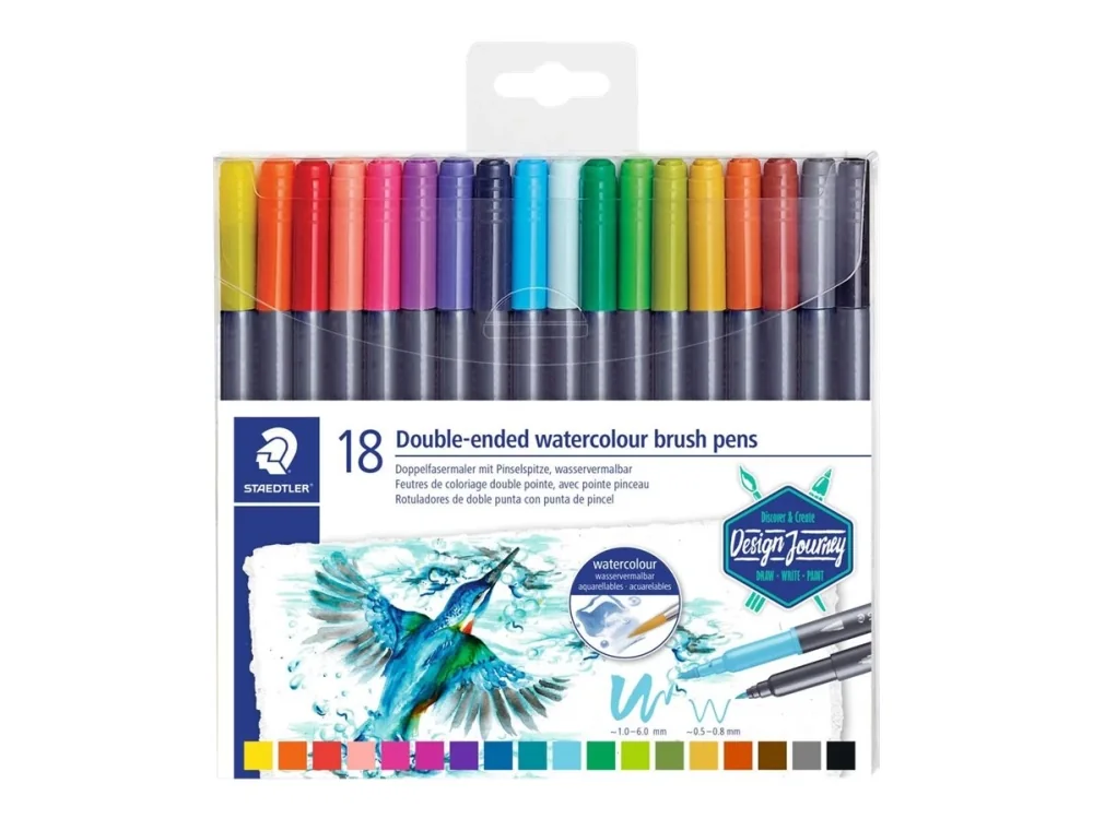 Staedtler Double-ended watercol. brush 18pcs