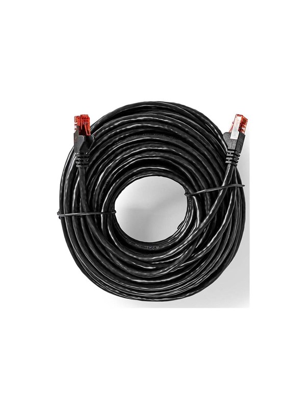 CAT6 Verkkokaapeli | RJ45 uros | RJ45 uros | U/UTP | 30.0 m | Ulkokäyttöön | Pyöreä | PE | Musta | Label