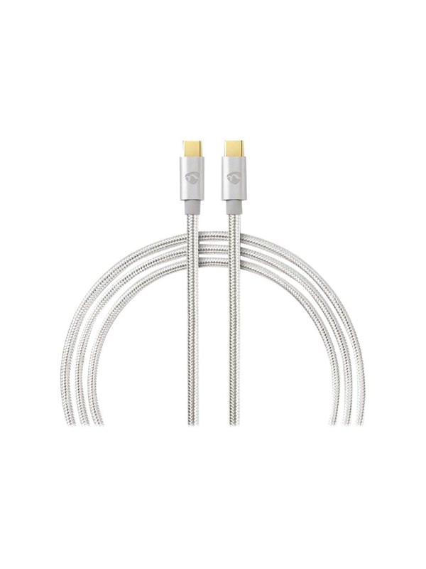 Nedis USB kaapeli | USB 3.2 Gen 1 | USB-CTM Uros | USB-CTM Uros | 60 W | 4K@60Hz | 5 Gbps | Kullattu | 2.00 m | Pyöreä | Nailon / Punottu | Alumiini | Laatikko kannella ja ikkunalla