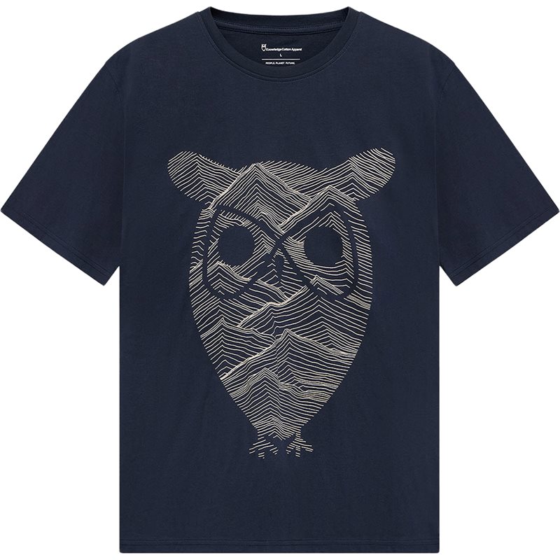 KnowledgeCotton Apparel Front Print T-Shirt Night Sky - L