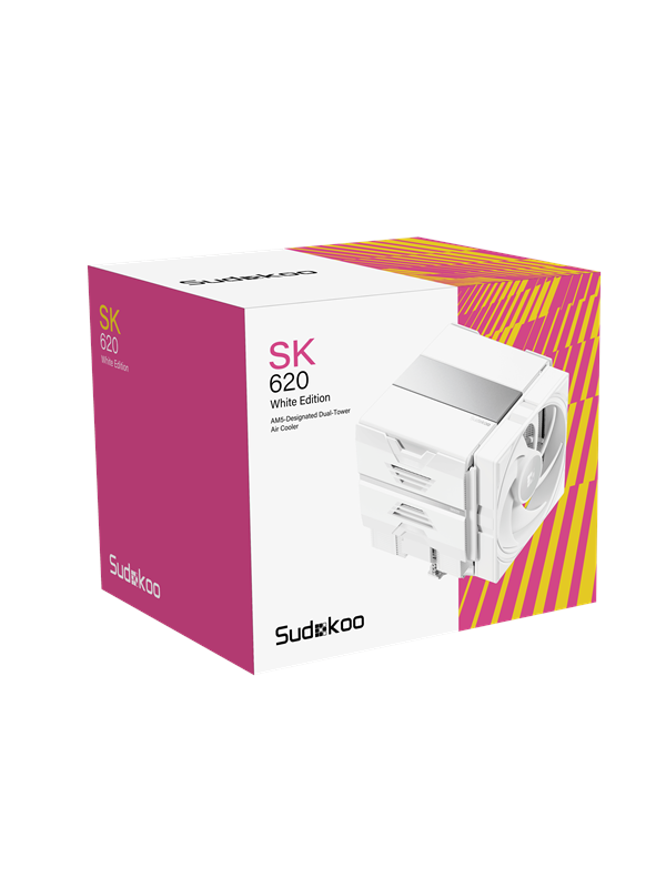 Sudokoo SK620 Dual Tower, 2x120 mm -prosessorijäähdytin, valkoinen