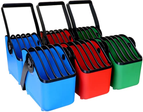 Lockncharge LARGE 13- Plastic Device Baskets -Set of 6- - 2x Green Blue Red
