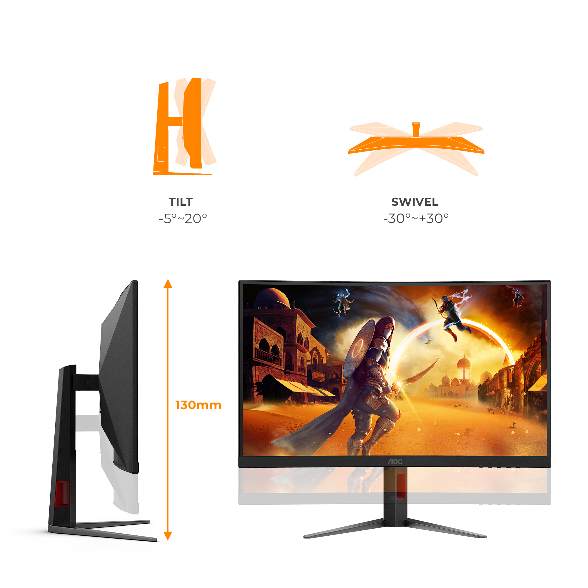 27" AOC CQ27G4Z2 QHD 2560x1440 260Hz 1500R Curved Fast VA