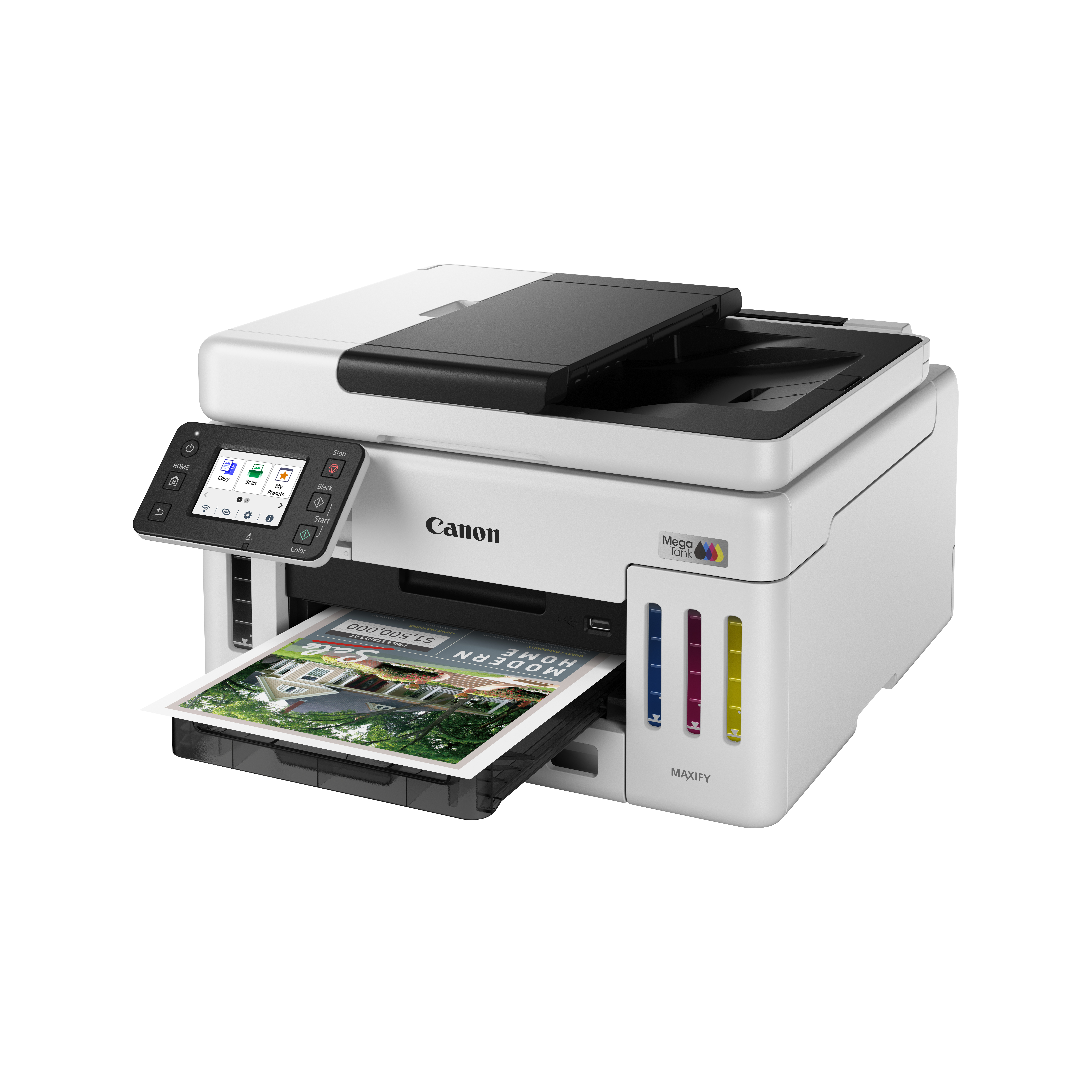 Canon MAXIFY GX6150, Mustesuihku, Väritulostus, 600 x 1200 DPI, A4, Suoratulostus, Musta, Valkoinen