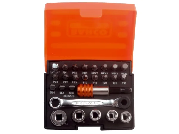 Bahco Yläavainsarja Metrinen 1/4 (6,3 mm) 26 kpl 2058/S26