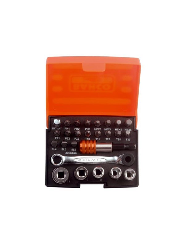 Bahco Yläavainsarja Metrinen 1/4 (6,3 mm) 26 kpl 2058/S26