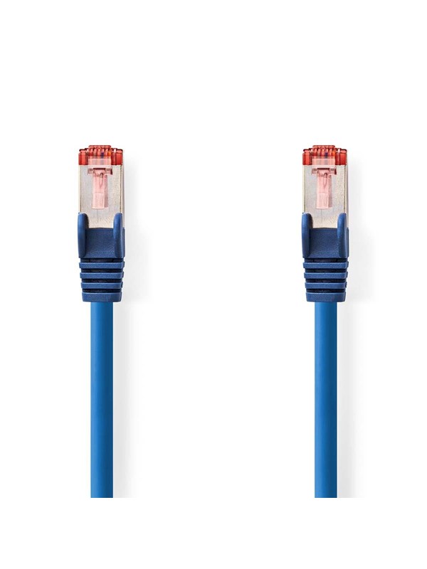 Nedis CAT6 Verkkokaapeli | RJ45 uros | RJ45 uros | S/FTP | 1.00 m | Pyöreä | LSZH | Sininen | Label