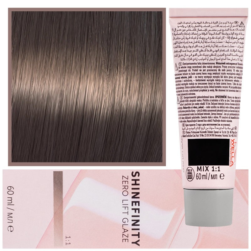 Englantilainen hiusvärjäys Wella Shinefinity Zero Lift Glaze 60ml 04/07 | Luonnollinen keskiruskea