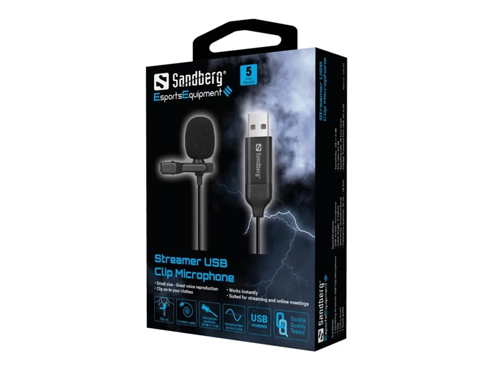 Sandberg Streamer USB Clip Mikrofoni