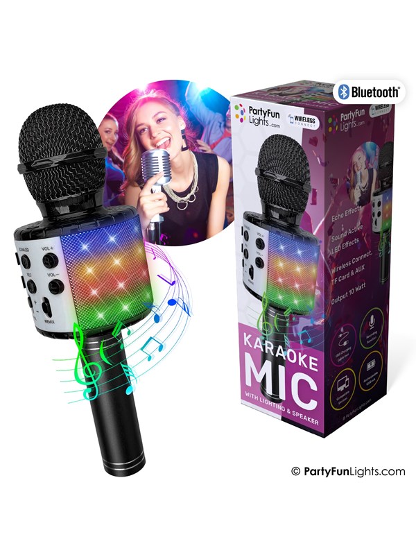 Karaokemikrofoni kaiuttimella - Musta