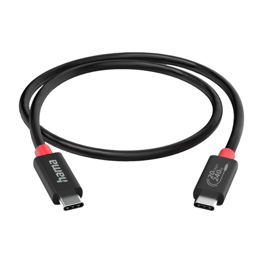 Hama USB-C-kaapeli, E-Marker, USB4 Gen2, 20 Gbit/s, 5 A, 240 W, 2,00 m (00200788)
