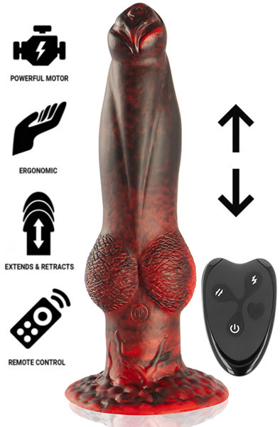 Titan In Flames Dildo With Remote 22,5 cm Dragon Dildo