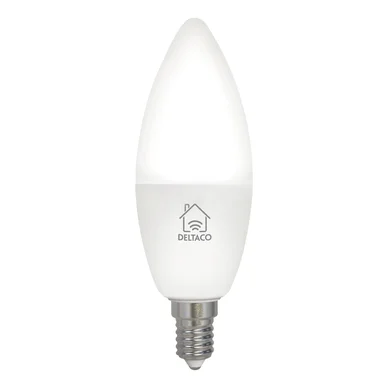 DELTACO Smart Home LED-lamppu E14, WiFi, 4,9W, 2700–6500K SH-LE14CCTC Vastaa: N/A