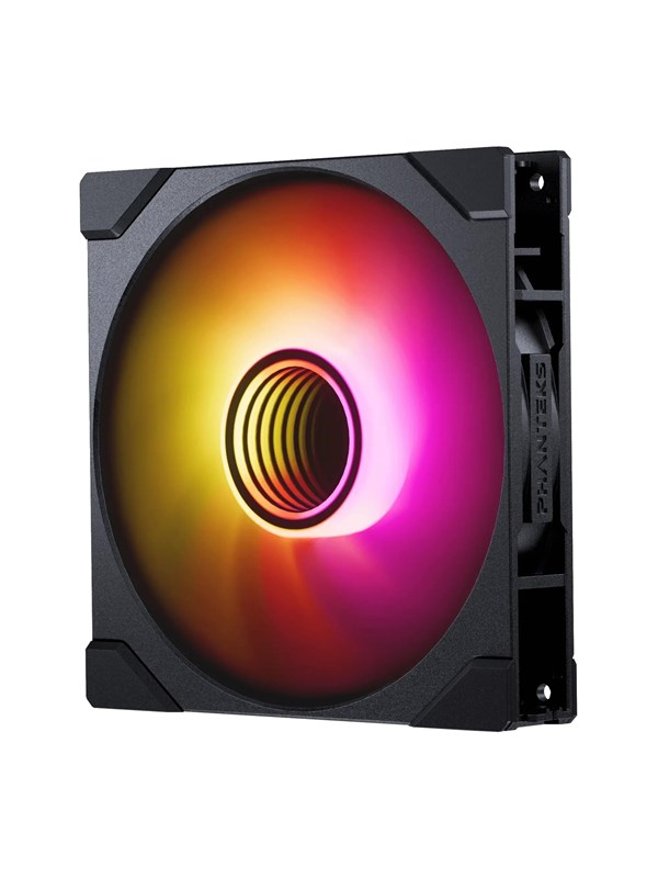 Phanteks M25 Gen2 Reverse Blade PWM ARGB -tuuletin, hydraulinen laakeri, 140 mm, musta