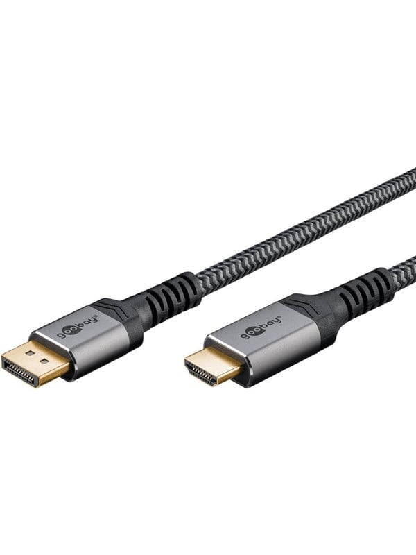 Pro Displayport 1.2 - HDMI 2.0 Sleeved - 5m - Musta