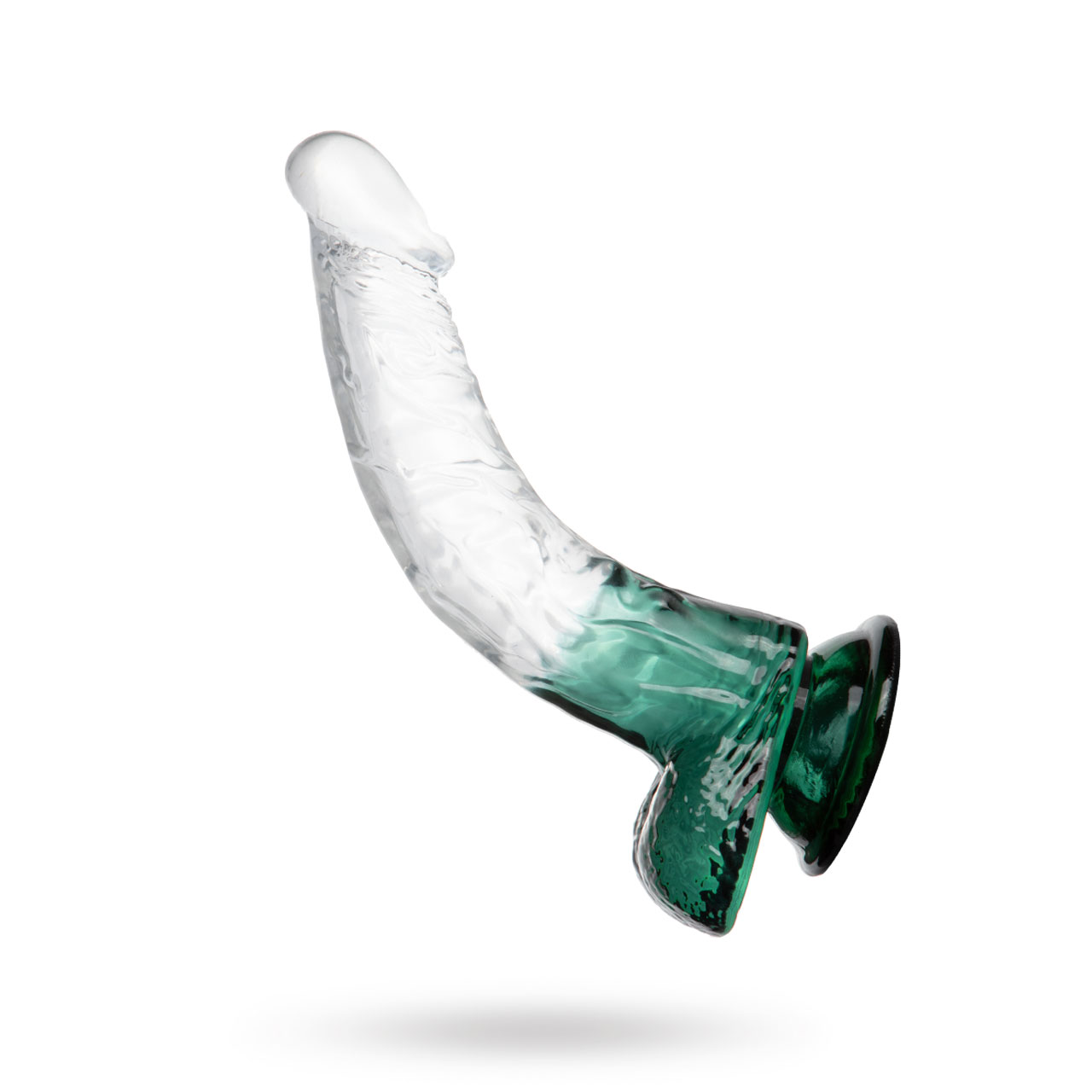 Crystal Pleasures Dual Color Curved Green 18 cm Dildo imukupilla