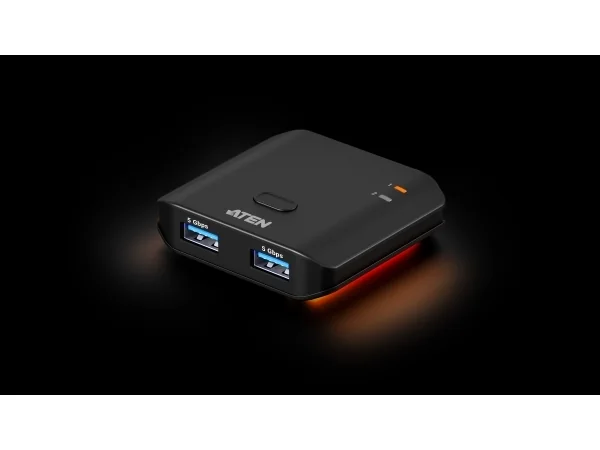 ATEN Essentials US4322 - USB peripheral sharing switch - 2 ports USB hub - 2 porttia - USB 3.2 - Musta
